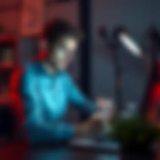 Individual sitting at a desk looking confused while checking a phone with account problems on the screen