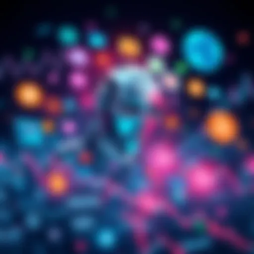 Illustration showing AI technology and meme culture symbols overwhelming traditional financial charts, signifying their impact on the market