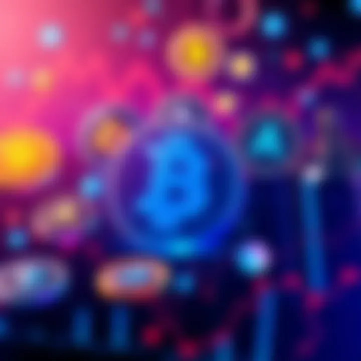 Illustration depicting stock tokens and cryptocurrency symbols, showcasing Algorand's role in stock tokenization.