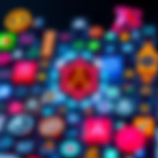 A collage of various Algorand logos and project icons representing future innovations in blockchain technology.