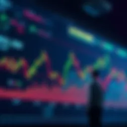 A graph showing fluctuating altcoin prices with a downward trend and concerned investors observing the data.