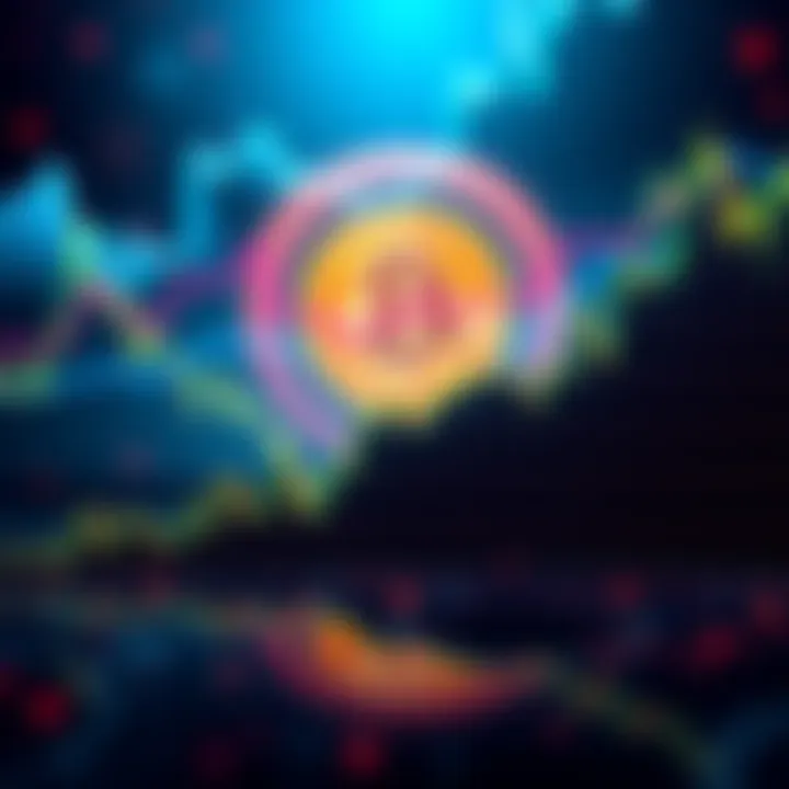 A graph showing rising altcoin prices with a Bitcoin logo fading in the background, representing a market shift.