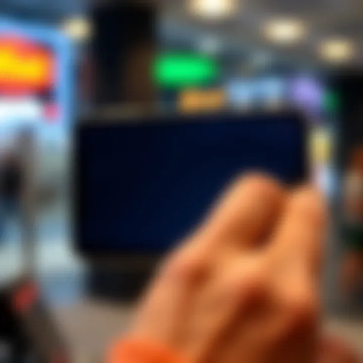 A smartphone screen displaying an app being resized to fit full-screen mode, showing a user adjusting the app's size.