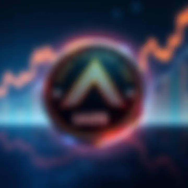 A graphic representing Arbitrage Loop ($ARB) with symbols of liquidity pools and SOL rewards. The background shows an upward trend in a crypto market chart.