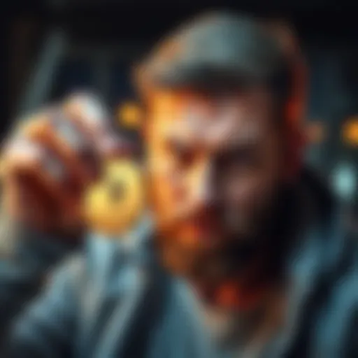 Arthur Hayes holds Ethereum coins with a determined look, showing commitment to never sell them.