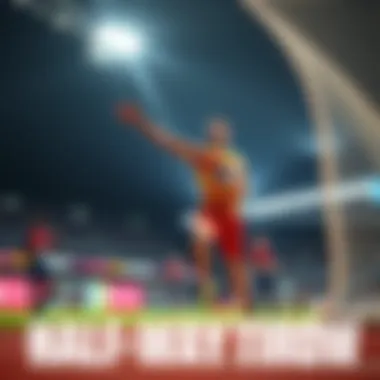 An athlete performing a throw during the Half Way Throw event on Day 1 of the competition