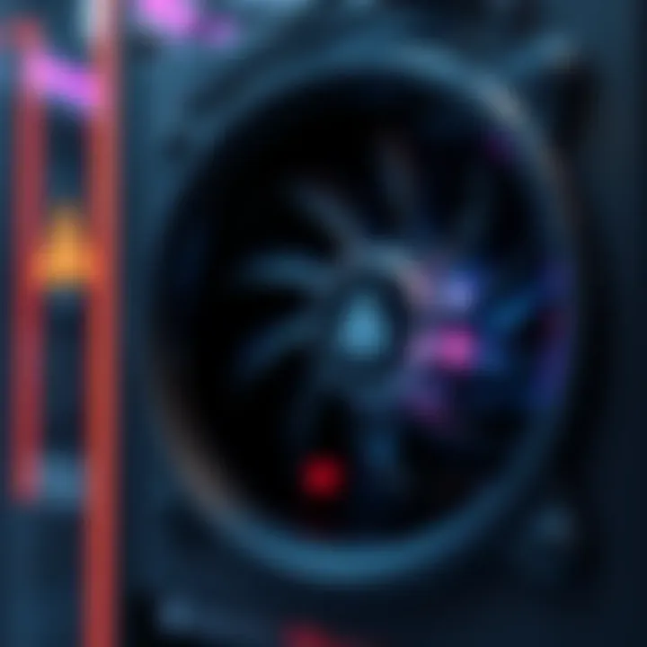 Close-up of an Avalon Q machine showing a malfunctioning fan with warning signs