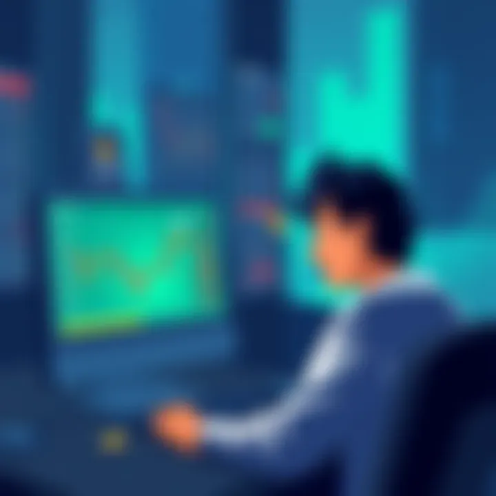 An illustration showing a person looking frustrated at a computer screen displaying Axiom transaction fees while trading memecoins.