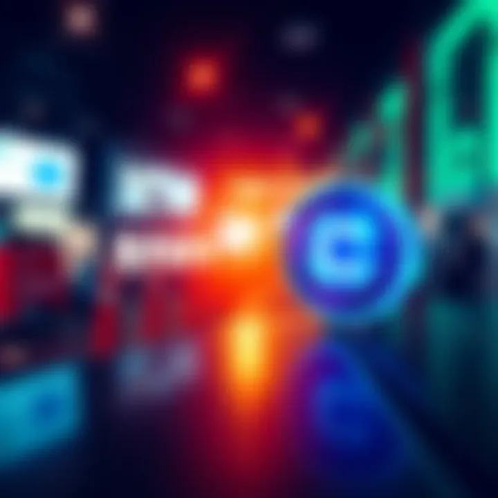 Illustration showing the Banksocial logo alongside the Coinbase logo, representing their partnership for digital transactions.