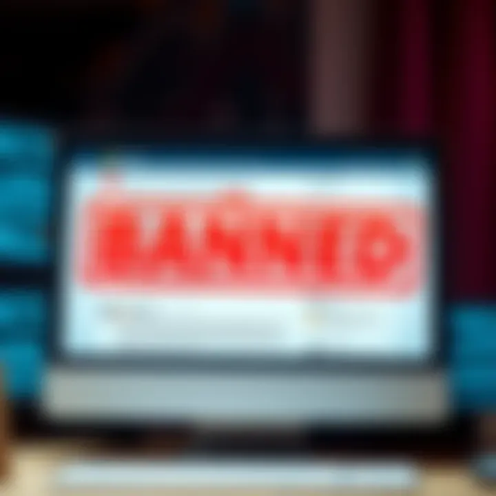 A computer screen displaying a forum page with comments labeled as banned, showcasing automated text alongside user discussions.