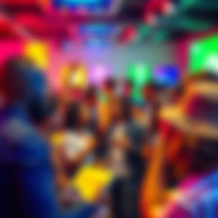 A diverse group of people enthusiastically discussing Bitcoin Cash at a vibrant meet-up event, showcasing a sense of community and belonging.