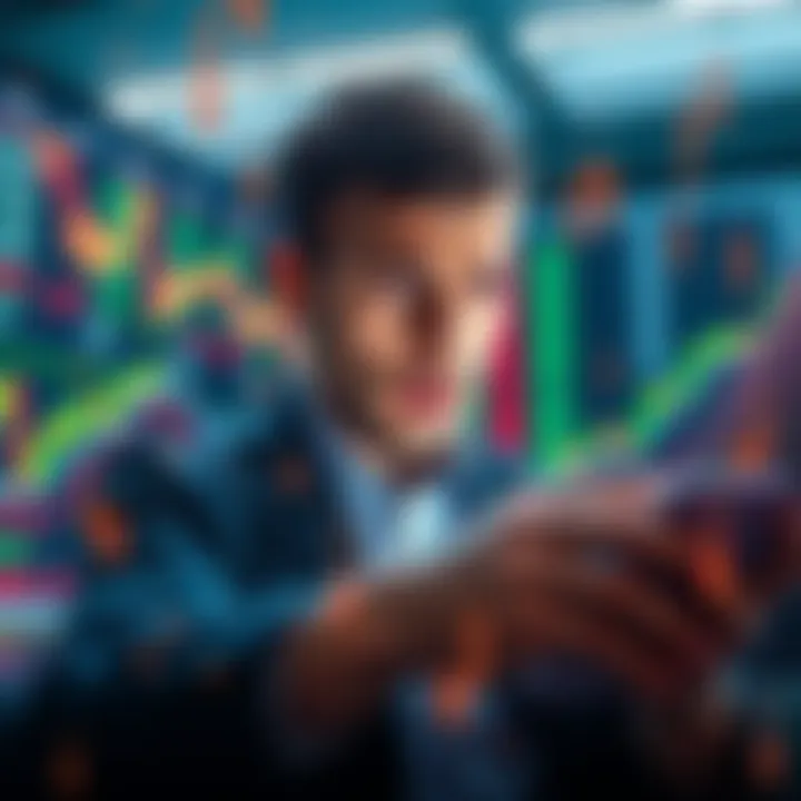 Bear Market Signs A trader looking at stock charts with a worried expression, surrounded by falling graphs and stock symbols, hinting at a bear market situation.
