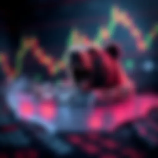 A graphic showing a bear trap with stock market charts in the background, symbolizing market risks.