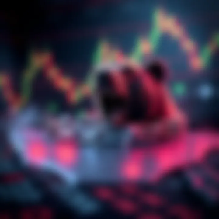 A graphic showing a bear trap with stock market charts in the background, symbolizing market risks.