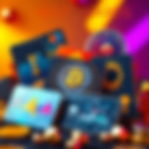 A selection of different crypto cards displayed together, showcasing their unique designs and features, with a bright background emphasizing rewards and benefits.