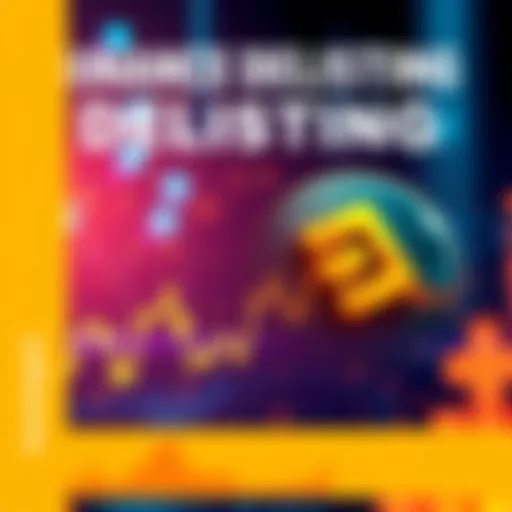 A graph showing declining trading activity for Nano alongside Binance logo, symbolizing delisting concerns