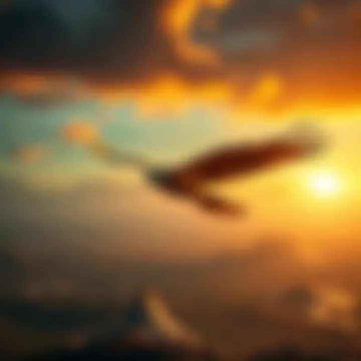 A bird soaring in the sky over a futuristic landscape on Cronos