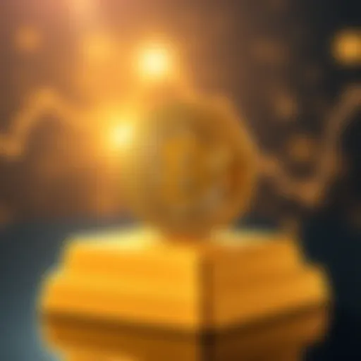 A shiny Bitcoin coin placed on a stack of gold bars, symbolizing its increasing value and scarcity. People around the world aspire to own just one Bitcoin.