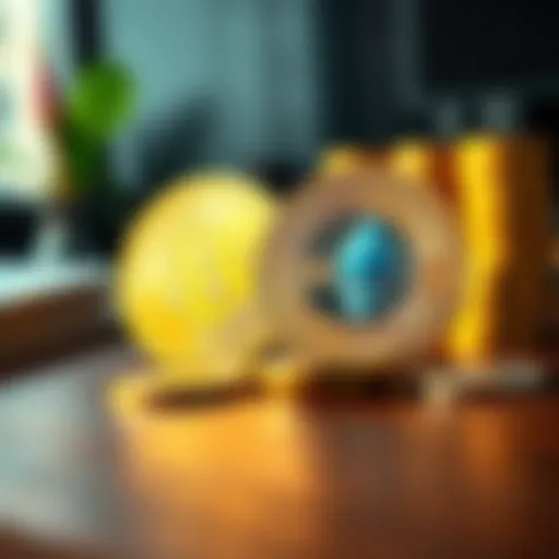 A close-up view of Bitcoin and Ethereum coins on a wooden table, symbolizing investment choices.