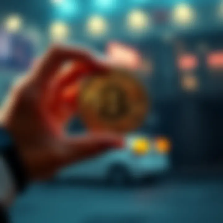 A person holding a bitcoin while considering whether to sell or hold before the halving event