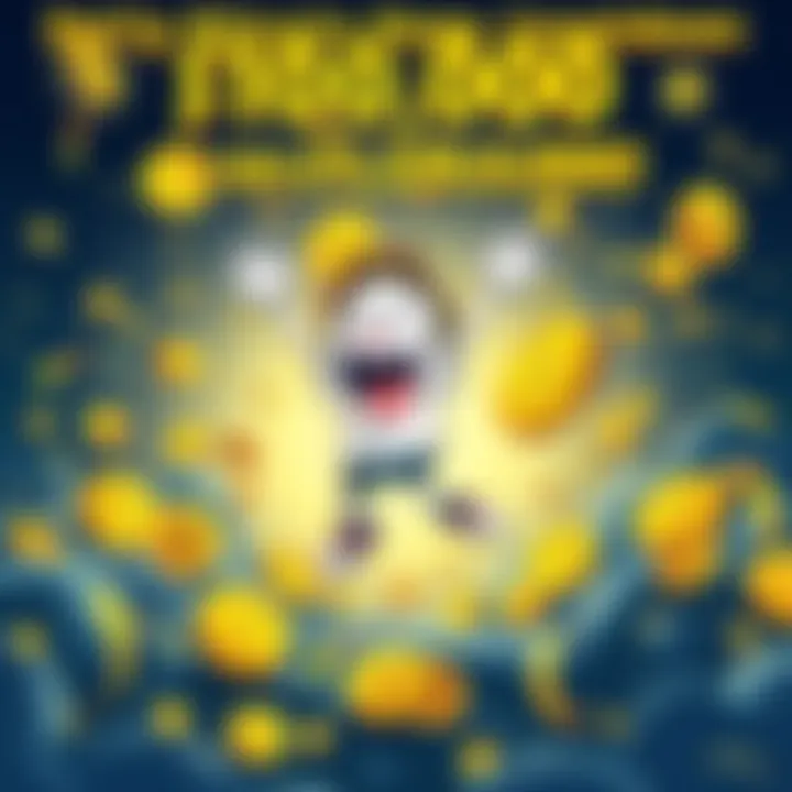 A humorous Bitcoin meme featuring an excited cartoon character jumping for joy surrounded by dollar signs and Bitcoin symbols, celebrating the price surge to $200,000.