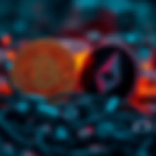 A visual representation of the conflict between Bitcoin and Monero, showing Bitcoin's logo in a confrontational stance against Monero's logo, symbolizing the debate over cryptocurrency ideology.