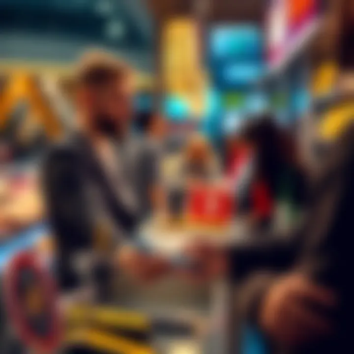 A merchant accepting Bitcoin payments at checkout with a digital wallet on a smartphone