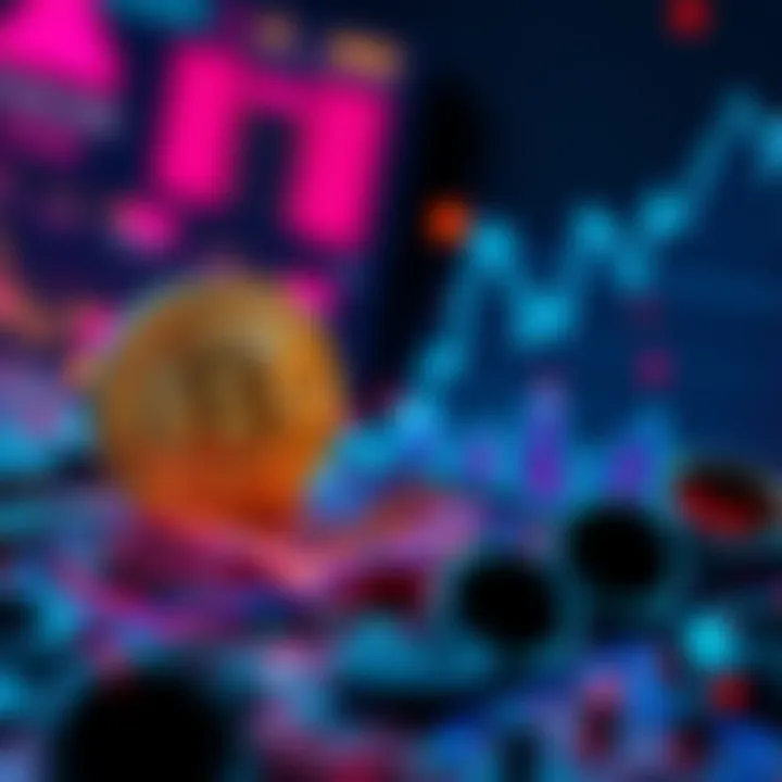 A graphic showing Bitcoin's low price compared to a rising market trend, symbolizing its value amidst inflation concerns.