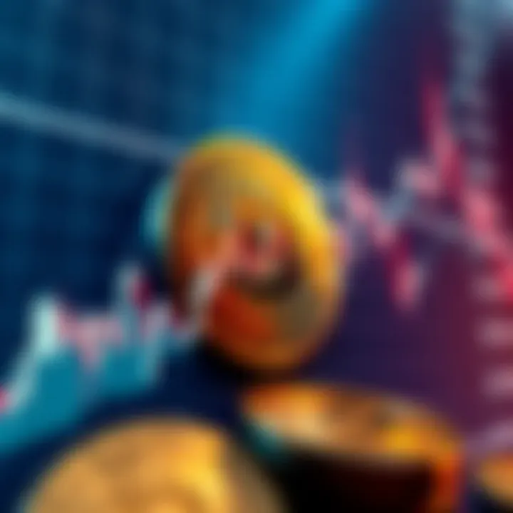 A close-up view of a Bitcoin price chart showing fluctuations and pullbacks with upward trends highlighted