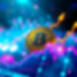 A graphic showing Bitcoin price reaching a record high on a chart with upward arrows, symbolizing market excitement.