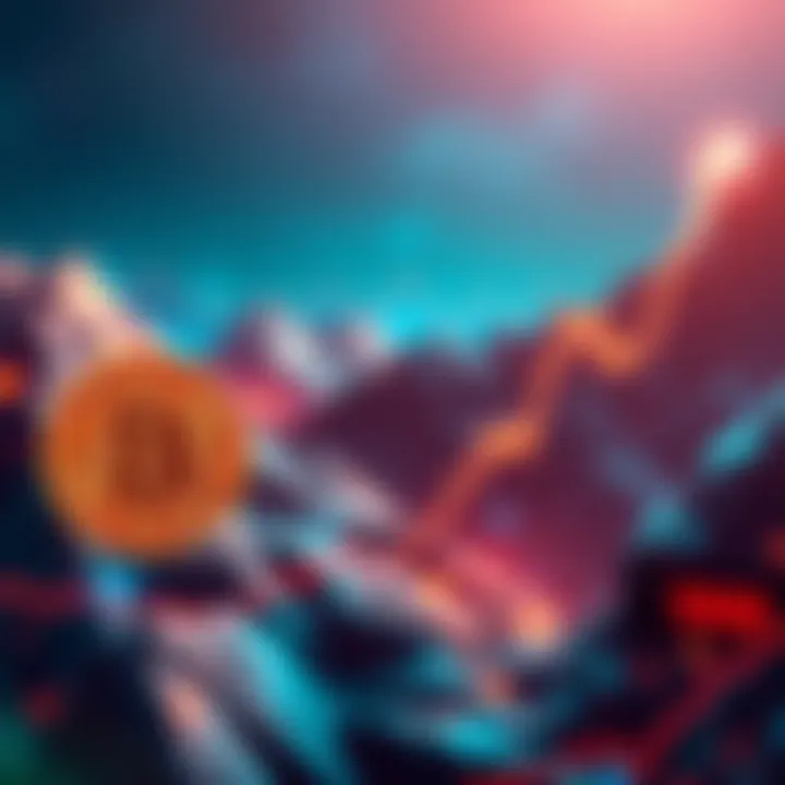 Graph showing Bitcoin price reaching an all-time high with upward trend