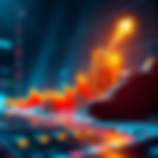 Graph showing Bitcoin price rising with a bright upward trend