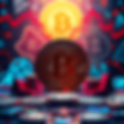 Bitcoin logo standing strong with altcoin logos fading in the background