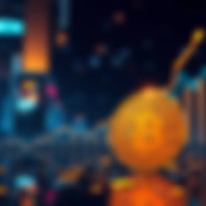 A graphic showing the upward trend of Bitcoin's value with a golden Bitcoin symbol in the foreground