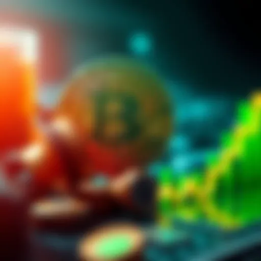 Bitcoin logo with a rising graph indicating its price crossing 100,000 dollars