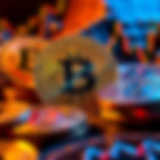 A visual of Bitcoin coins with a chart showing 95% of total supply mined