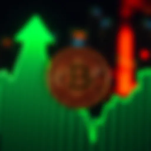A digital representation of Bitcoin symbol on a green upward graph, indicating a bullish trend above $100k.
