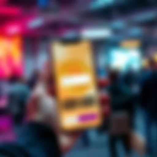 A person holding a smartphone displaying a Bitcoin wallet app at a meetup, showcasing the process of creating Bitcoin addresses.