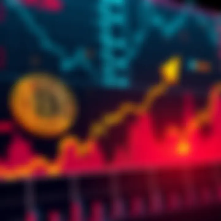 A chart showing Bitcoin's price trends with an upward arrow indicating growth and stability