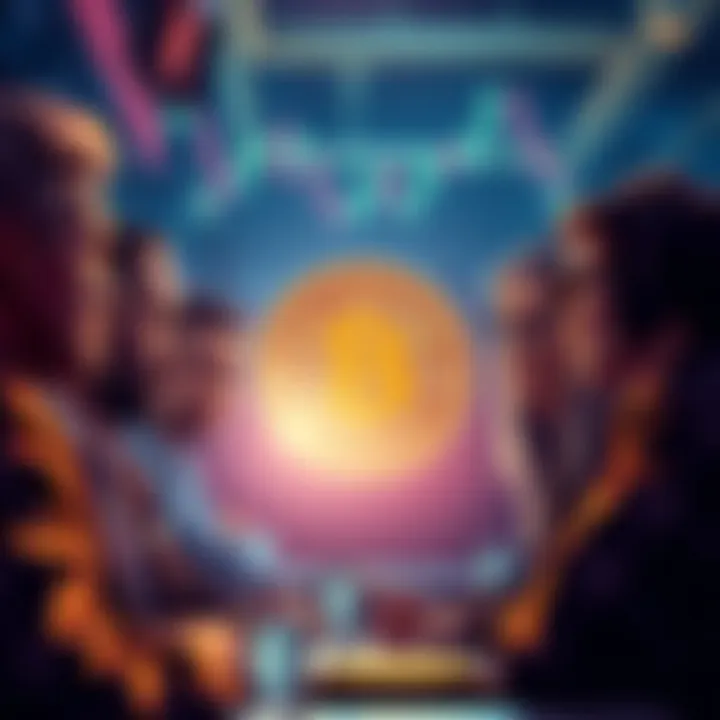 People engaged in a Bitcoin conversation, sharing insights and questions in a lively environment