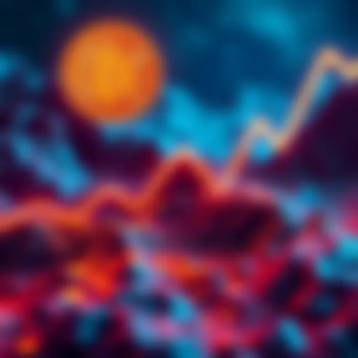A graphic representation of Bitcoin dropping in value, depicting a downward trend line and a Bitcoin logo fading away