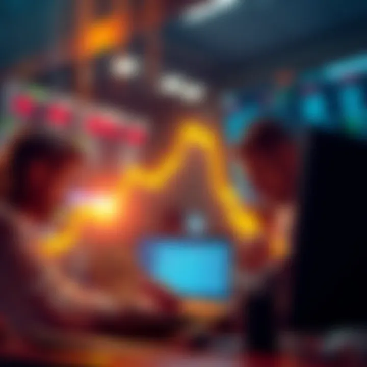 A graphic showing the Bitcoin fear and greed index falling below 90K, with worried traders in the background.