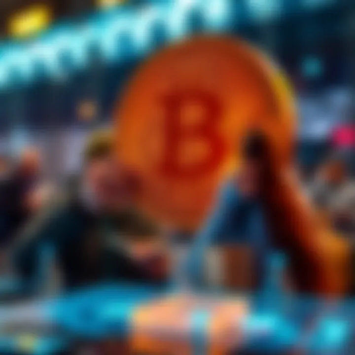 People exchanging Bitcoin in a digital transaction, representing financial empowerment