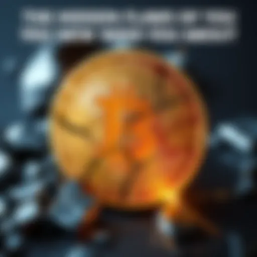 A graphic showing a Bitcoin symbol with visible cracks, representing its flaws and vulnerabilities.