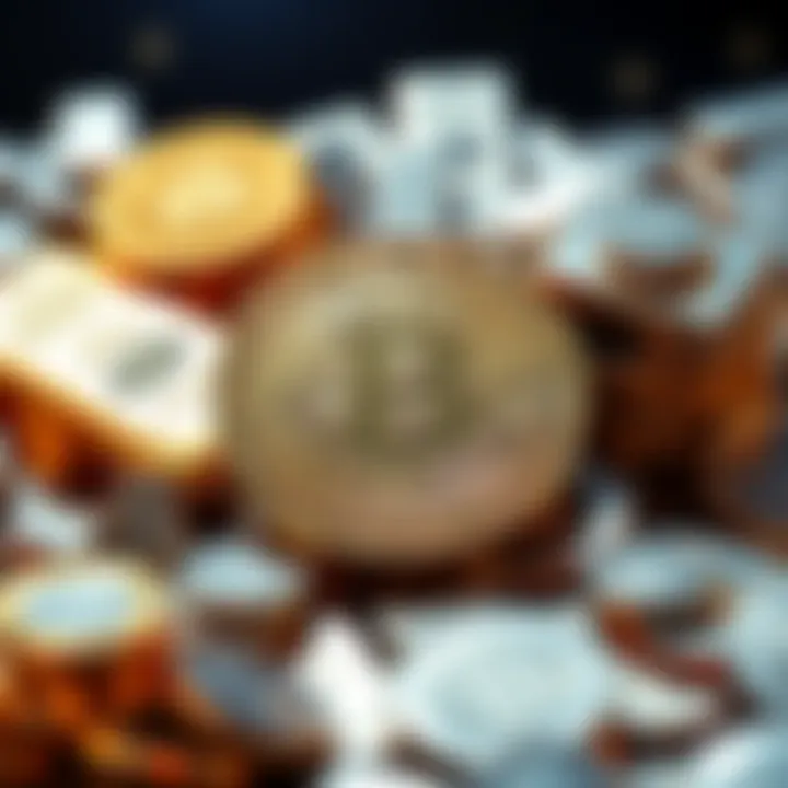 Bitcoin, gold bars, and silver coins representing safe-haven investments in a market shift