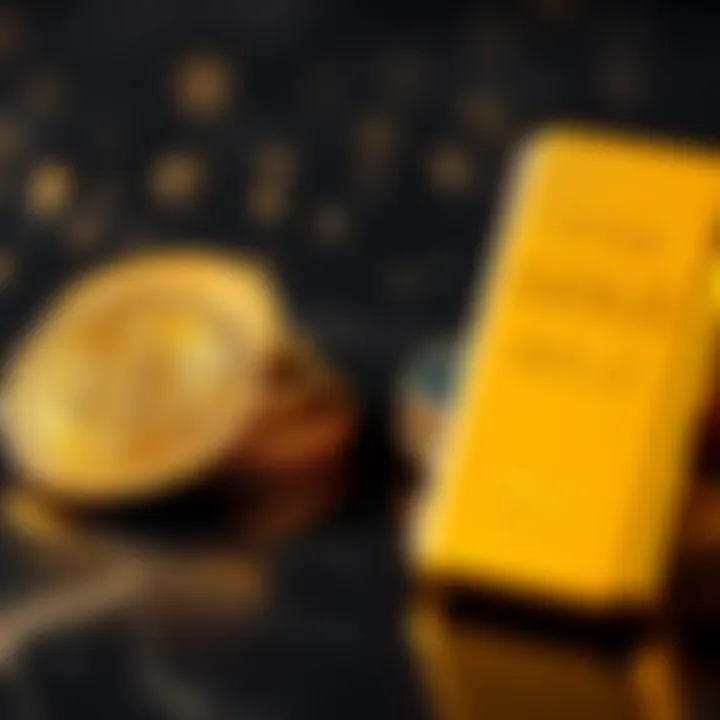 A visual representation showing Bitcoin coins and gold bars side by side, illustrating the differences in supply types.