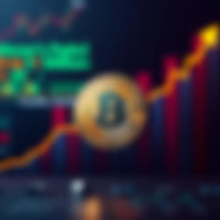 A Bitcoin coin with an upward trending graph behind it, representing its potential growth compared to traditional investments.