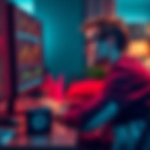 A 35-year-old man sitting at a desk looking at a computer screen with Bitcoin charts and a Trezor Safe beside him, looking thoughtful about investing.