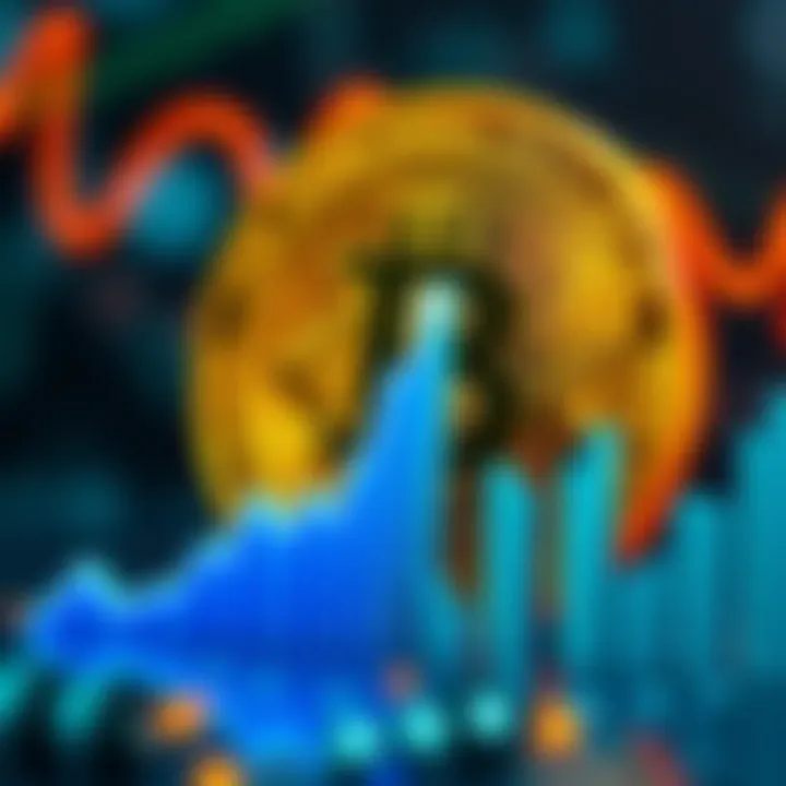 A Bitcoin symbol with a graph showing upward trends, symbolizing potential growth despite market anxiety.