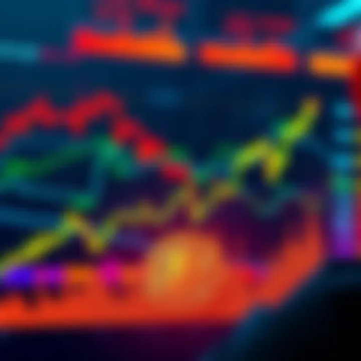 A graph showing Bitcoin price rising to an all-time high with investors analyzing charts and trends in the background.